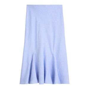 J Crew Gwyneth Flounce Hem Linen Slip Skirt French Blue Womens Size Medium Tall